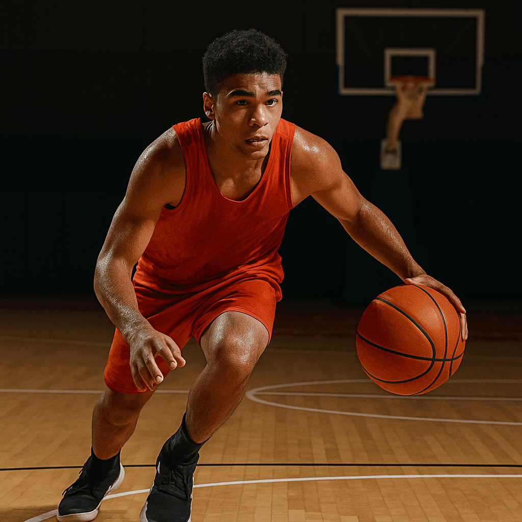 Young basketball player training to build endurance and stamina on the court